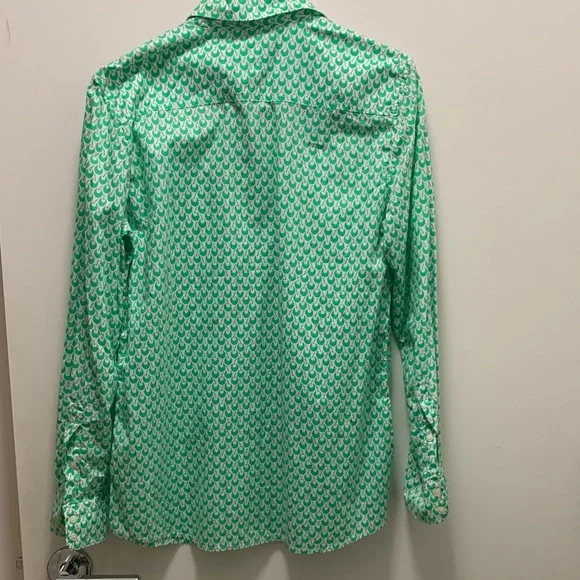 GAP Green Cherry Print Shirt Sz M - Picture 6 of 7